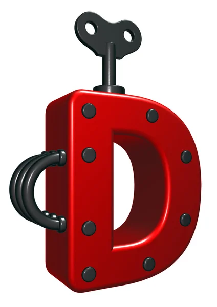 Letter d with decorative pieces - 3d rendering — Stock Photo, Image