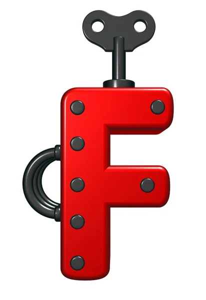 Letter f with decorative pieces - 3d rendering — Stock Photo, Image