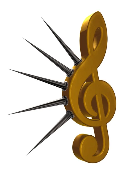 Clef with prickles - 3d rendering — Stock Photo, Image