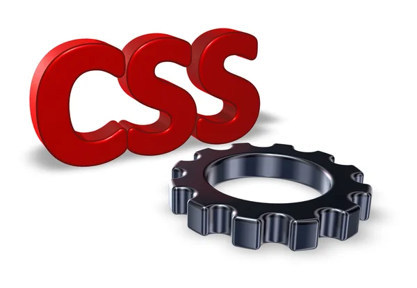 Css and gear wheel — Stock Photo, Image