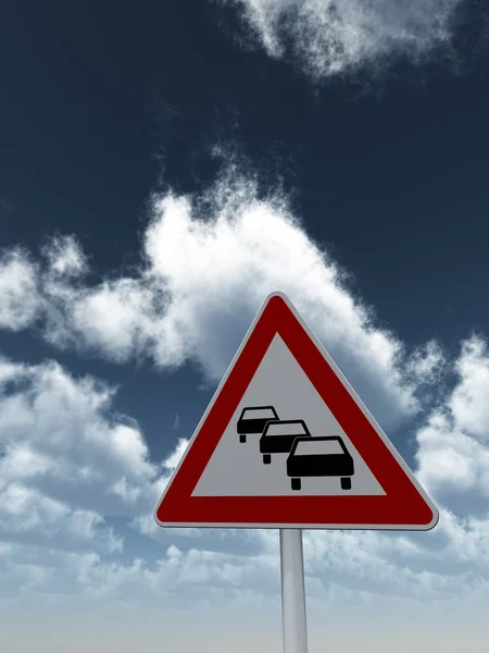 Traffic jam roadsign — Stock Photo, Image