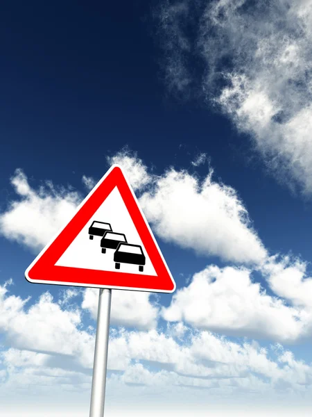 Traffic jam roadsign — Stock Photo, Image