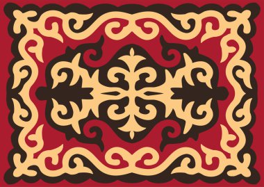 Etnik kalıplar. Göçebe gelenekleri, Kazak bozkırları, Asyalı Moğol Kafkasları. Çatı katı, el işi dokusu