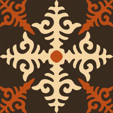 Etnik kalıplar. Göçebe gelenekleri, Kazak bozkırları, Asyalı Moğol Kafkasları. Çatı katı, el işi dokusu