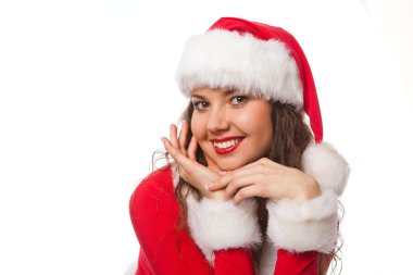 mutlu yeni yıl santa şapka kız modeli