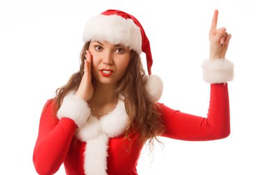 mutlu yeni yıl santa şapka kız modeli