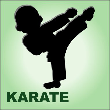 Karate high kick. MARTIAL ARTS. clipart