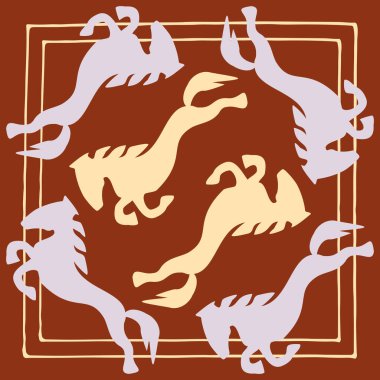 Etnik kalıplar. Göçebe gelenekleri, Kazak bozkırları, Asya Moğol Kafkasları.