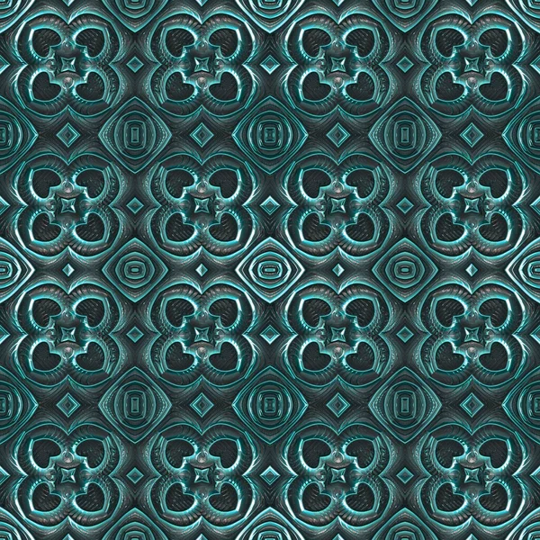 Seamless Repeating Pattern Tile Teal Green Perfect Textile Design Wallpaper — Stok Foto