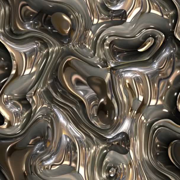 Arte animada abstrata Superfície brilhante dourada — Vídeo de Stock
