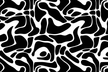 Basit siyah ve beyaz düzensiz şekiller tasarımı, minimalist ve tek renk tarzını seven herkes için retro dokunuşlu, ev dekorasyonu, hatıra defteri, durağan ya da tekstil tasarımı için mükemmel.