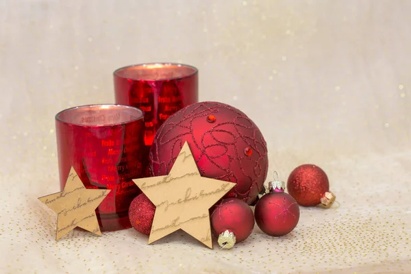 Festve Red And Gold Christmas Decoration Royalty Free Stock Images