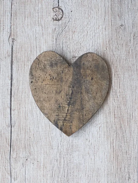 Rustic Wooden Heart With Copy Space — Stock Photo, Image