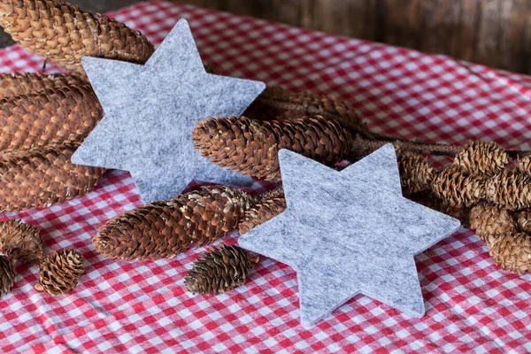 Navidad rústica Naturaleza muerta con estrellas —  Fotos de Stock