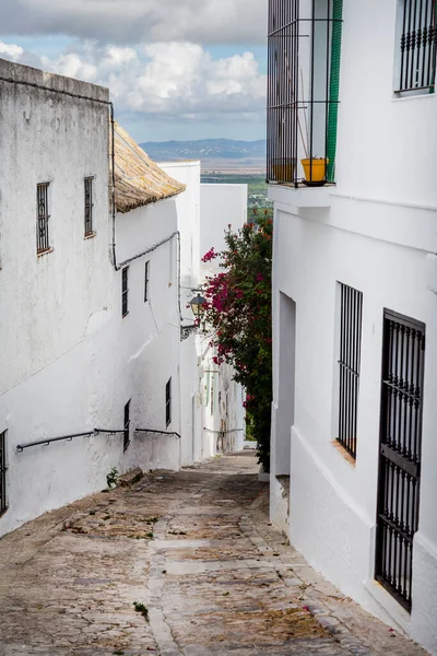 Smalle Steegjes Een Van Witte Dorpen Van Andalusië Het Zuiden — Stockfoto