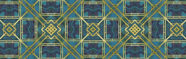 エレガントなエメラルドグリーン 青と金の大理石のバナーのデザインは ウェブデザイン ヘッダー バナー ブログに最適でなく 素敵な壁紙やファブリックトリム — ストック写真