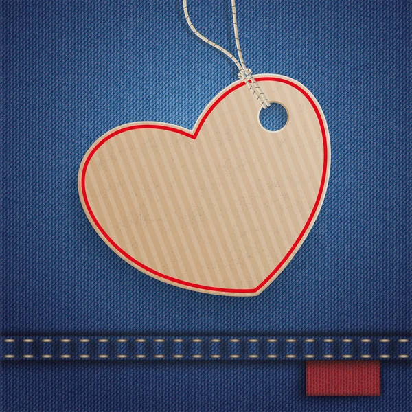 Jeans hart karton prijs Sticker — Stockvector