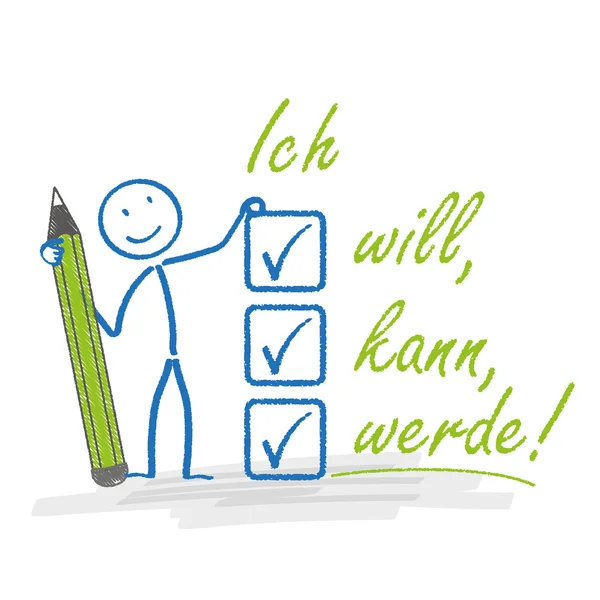 Stickman Checkliste Motivation — Stockvektor