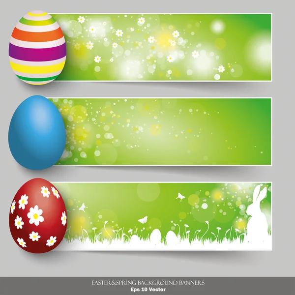 Three Easter Banners — Stock Vector