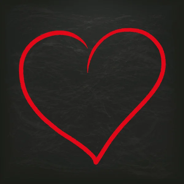 Blackboard Red Heart — Stock Vector