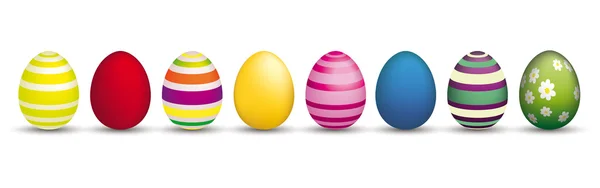 8 Colored Easter Eggs — Stock Vector