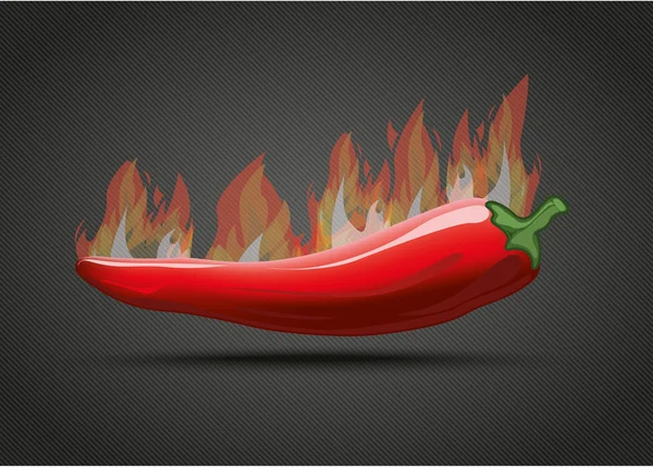 Chili Fire Dark BAckground New — Stock Vector