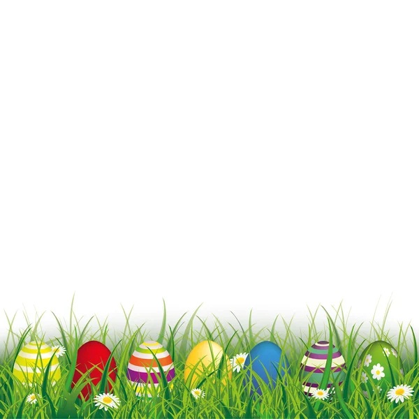 Oeufs de Pâques colorés Vente d'herbe — Image vectorielle