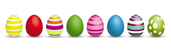 8 Easter Eggs Header — Stock Vector
