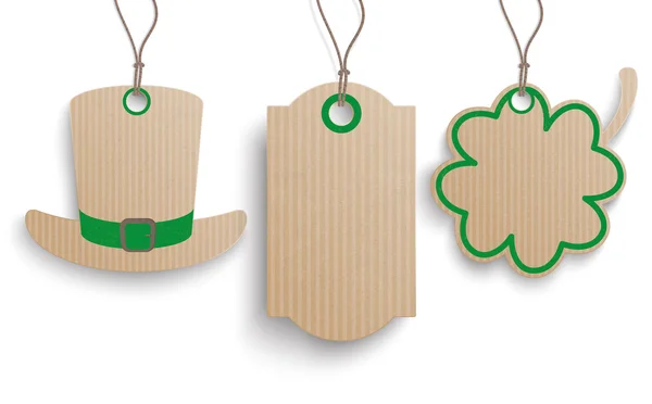 3 Preis Aufkleber Hut Shamrock st patrick — Stockvektor