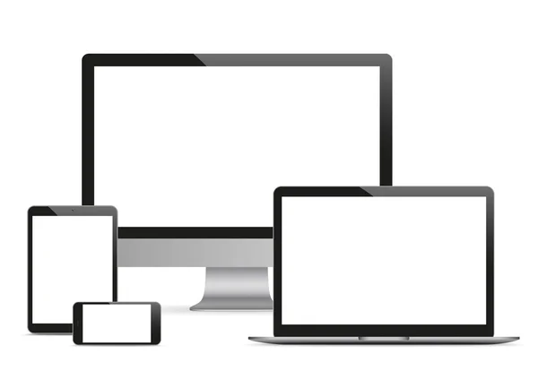 Conjunto de vectores Monitor negro — Vector de stock