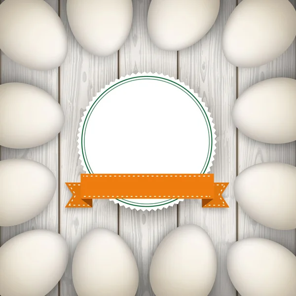 Eieren houten achtergrond — Stockvector