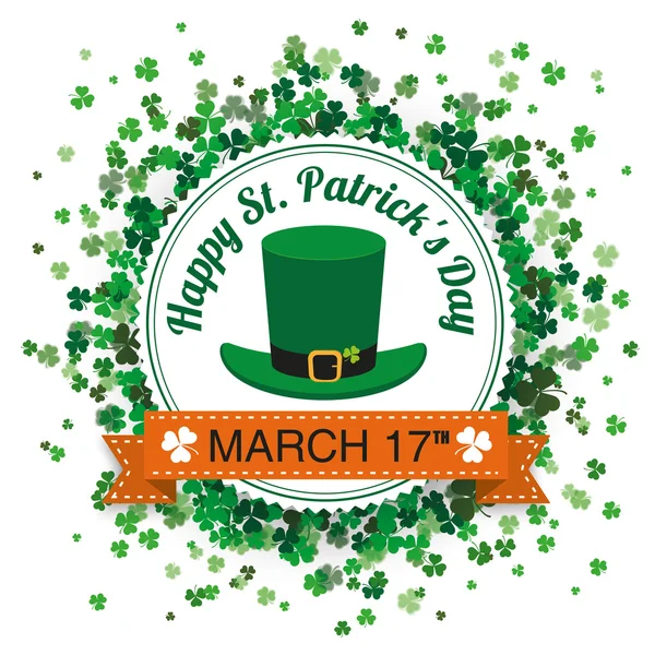 Emblema St Patricks Day Shamrocks —  Vetores de Stock