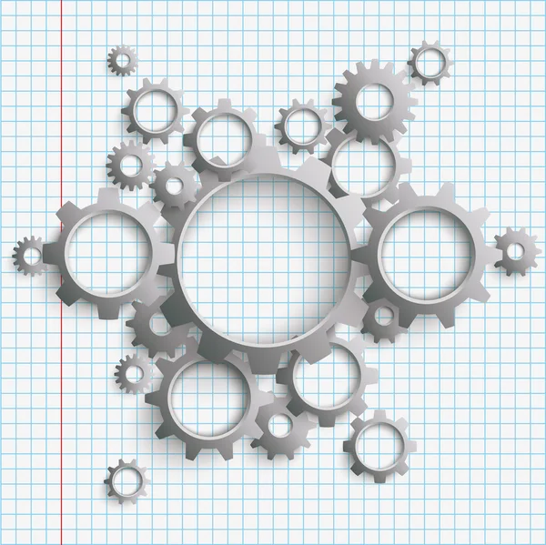 Gears Machine Checked Paper — Stock Vector