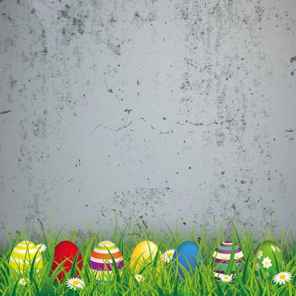 Barevné Velikonoce vejce zatravňovacích dlaždic — Stockový vektor