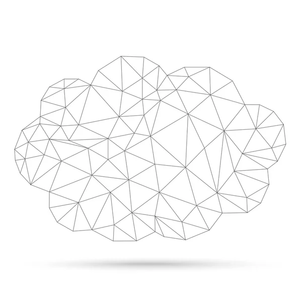 Low-Poly-Cloud-Netzwerk — Stockvektor