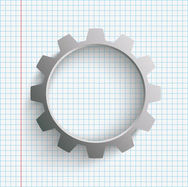 Gear Wheel Checked Paper — Stock Vector