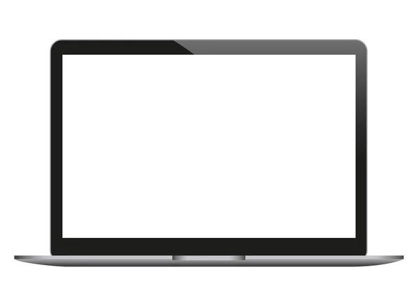 Laptop tiruan di atas putih - Stok Vektor
