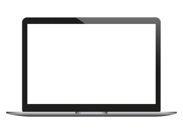 Laptop se burlan de la blanca — Vector de stock