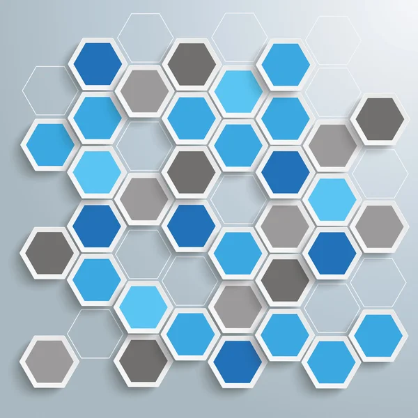 Blue Abstract Honeycomb Papers — Stock Vector