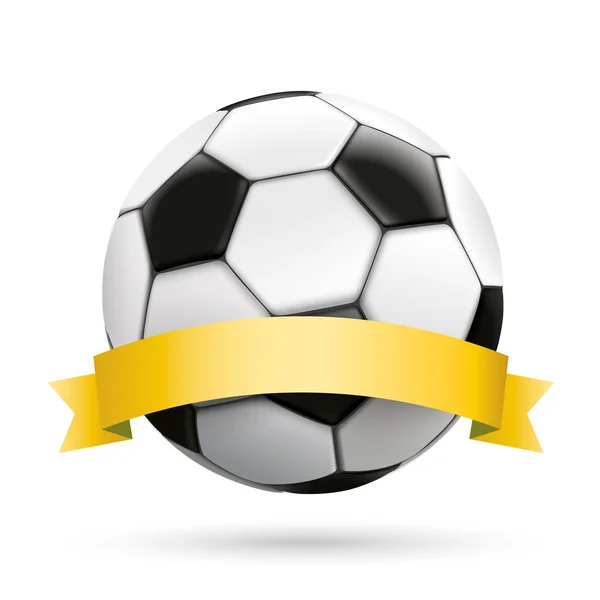 Futebol Golden Ribbon Fundo Branco —  Vetores de Stock