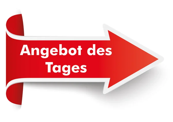 Omgjør Red Arrow Banner Tagesangebot – stockvektor