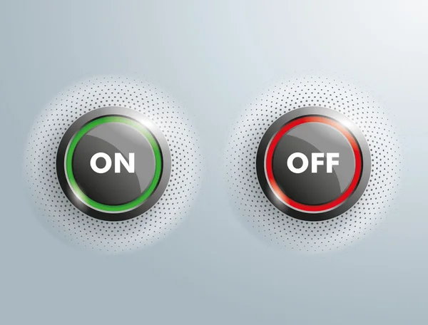 2 Buttons Business On OFF Halftone — Stock Vector