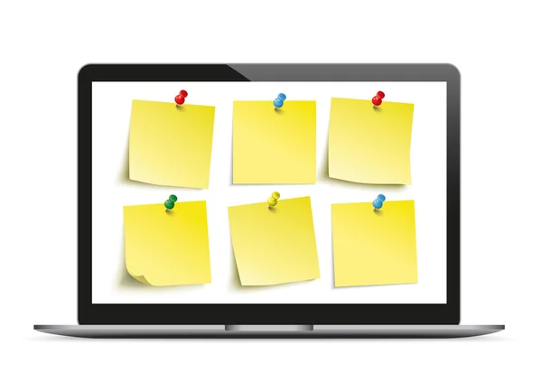 Notebook Mockup Жовті наклейки — стоковий вектор