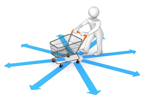 Dockans Shopping Cart pilar — Stockfoto