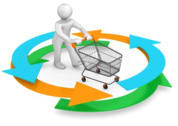 PROEFPOP Shopping Cart pijl cyclus — Stockfoto