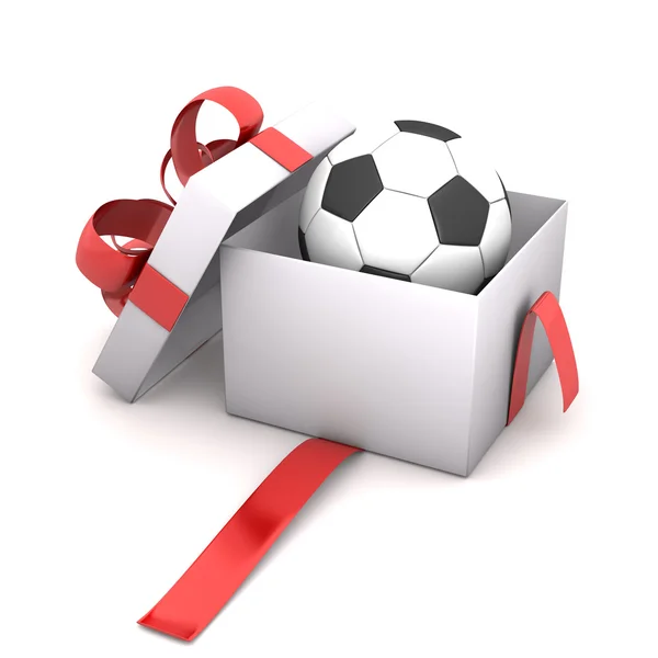 Scatola regalo calcio — Foto Stock