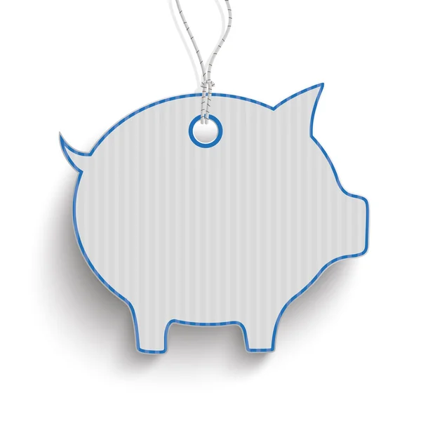 Piggy Bank Precio azul etiqueta engomada — Archivo Imágenes Vectoriales