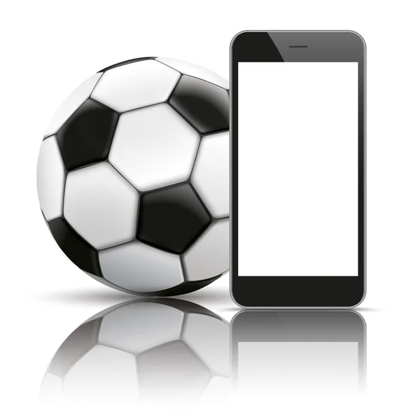 スマート フォン サッカー ミラー モックアップ — ストックベクタ