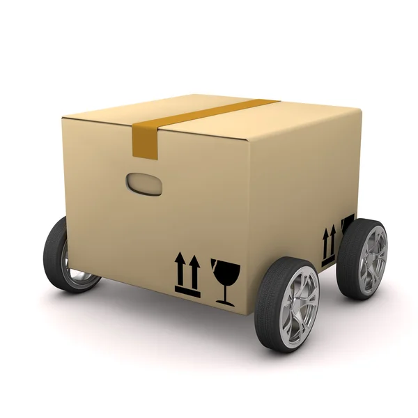 Box with tires on the white — Stock Photo, Image