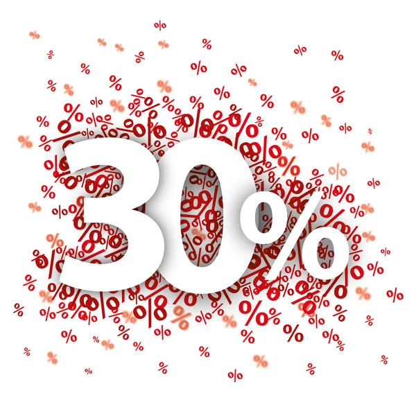 30 röda procent — Stock vektor